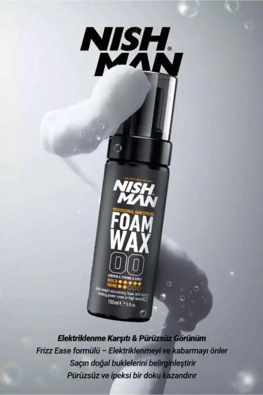 Nishman Saç Spreyi 150ml | Foam Wax 00 Şekillendirici - 4