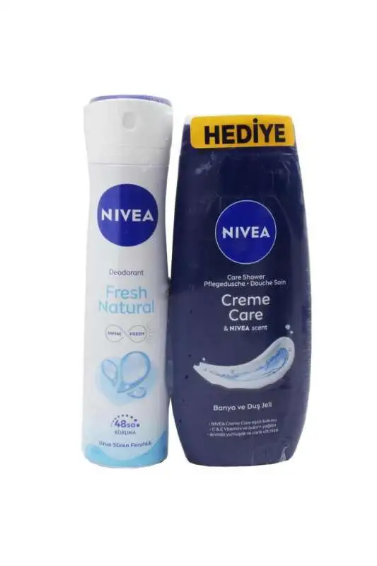 Nivea Deo Sprey 150ml | Fresh Natural Women + Duş Jeli 250ml - 1