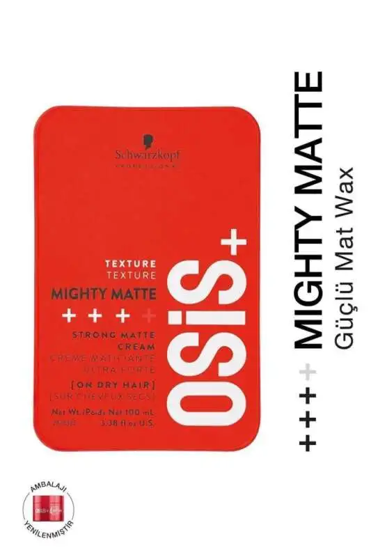 Schwarzkopf Osis+ Mighty Matte Strong Cream Güçlü Tutucu Mat Şekillendirici Krem 100 ml | Yoğun Tutuş ve Mat Sonuç - 1