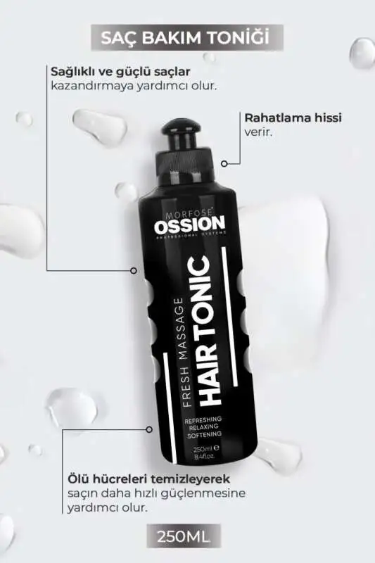 Morfose Ossion Premium Barber Line Hair Tonic 250ml | Saç Bakım ve Canlandırıcı Tonik - 2