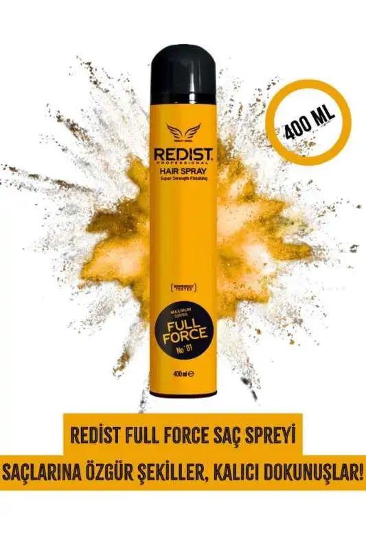 Redist Full Force Extra Sert Saç Spreyi 400ml | Güçlü Sabitleme ve Uzun Süreli Etki - 2
