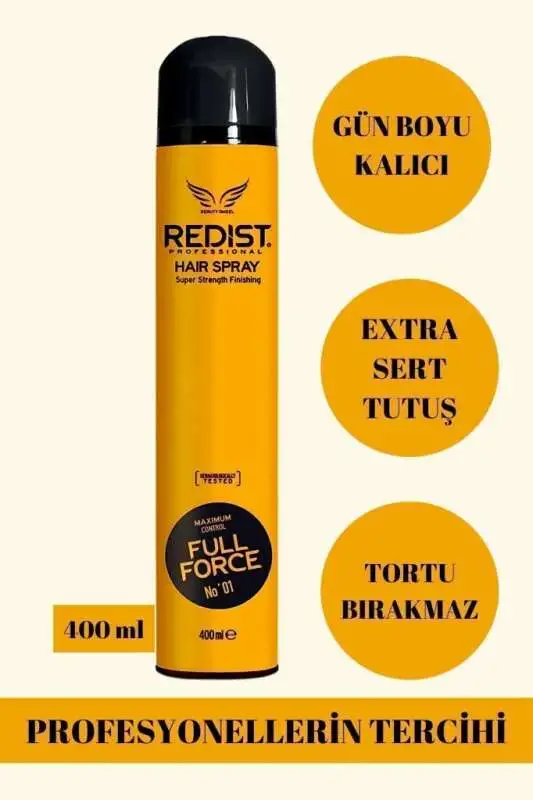 Redist Full Force Extra Sert Saç Spreyi 400ml | Güçlü Sabitleme ve Uzun Süreli Etki - 6