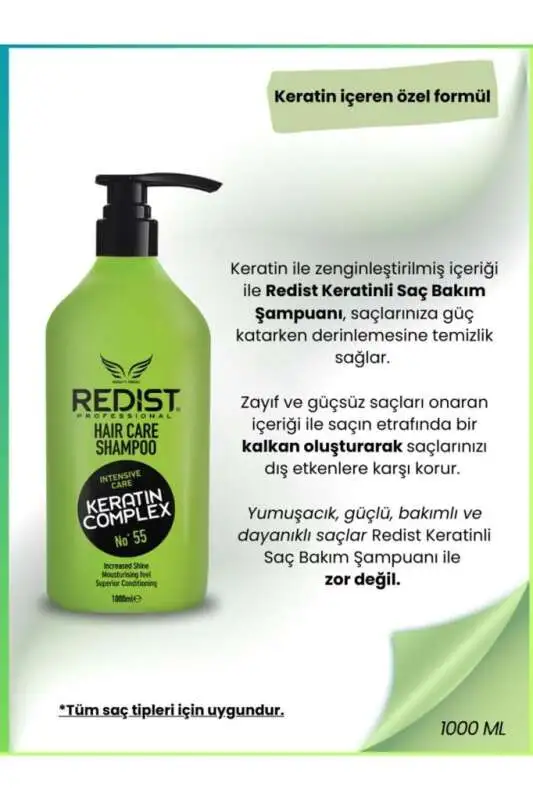 Redist Keratin Şampuan 1000ml | Yıpranmış Saçlar İçin Onarıcı - 2