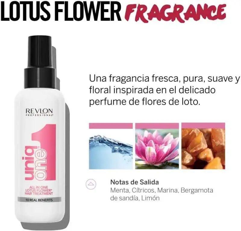 Revlon Uniq One Lotus 10 Etkili Durulanmayan Sprey Maske 150 ml | Lotus Kokulu, Çok Amaçlı Saç Bakım Spreyi - 2
