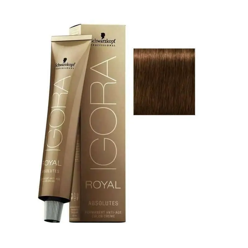 Schwarzkopf Igora Royal Absolutes 6-50 Koyu Kumral Doğal Altın Saç Boyası 60ml | Beyaz Kapama & Kalıcı Renk - 1