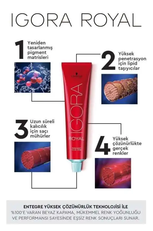 Schwarzkopf Igora Royal Colors 9,5-1 İnci Saç Boyası 60ml | Yoğun Küllü Platin - 2