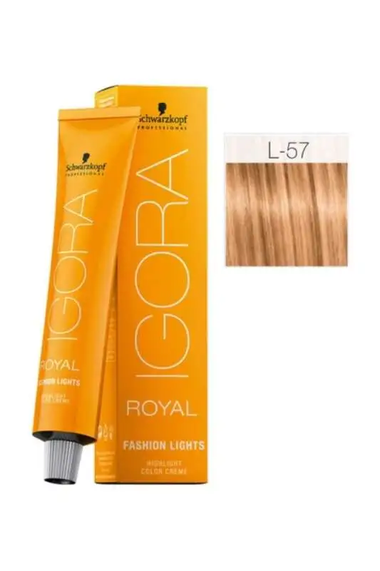 Schwarzkopf Igora Royal Fashion Lights L-57 Altın Bakır Saç Boya 60ml - 1