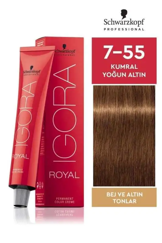 Schwarzkopf Igora Royal Colors 7-55 Kumral Yoğun Altın Saç Boya 60ml - 1