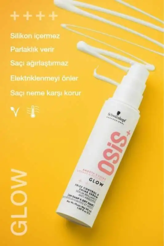 Schwarzkopf OSiS+ Glow Uçuşma Önleyici Parlaklık Serumu 50ml | Saçlara Pürüzsüzlük ve Işıltı - 2