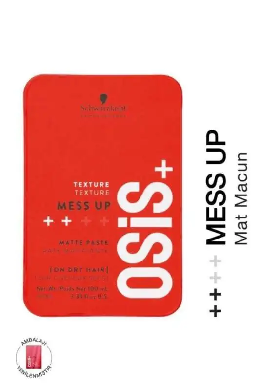 Schwarzkopf Osis+ Mess Up Texture Matte Paste 100ml | Mat ve Dokulu Saç Şekillendirme - 3