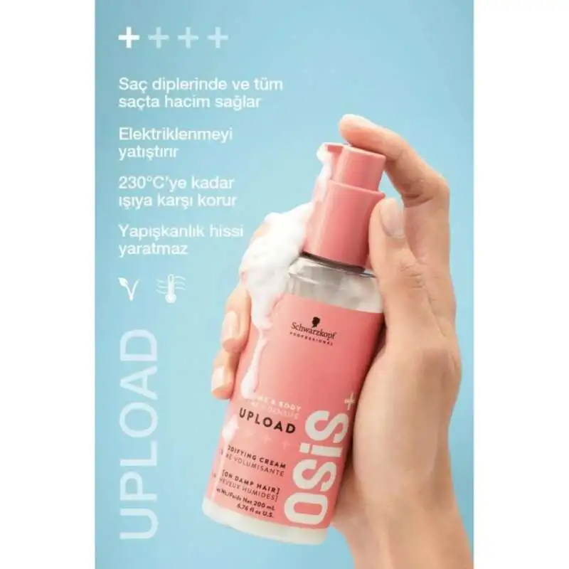 Schwarzkopf Osis+ Upload Volume Cream - Hacim Kazandıran Saç Kremi 200ml - 2