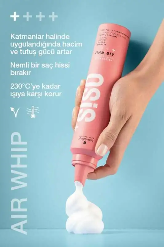 Schwarzkopf Osis+ Volume Body Air Whip Flexible Mousse 200ml | Esnek Saç Şekillendirme ve Hacim Artışı - 2
