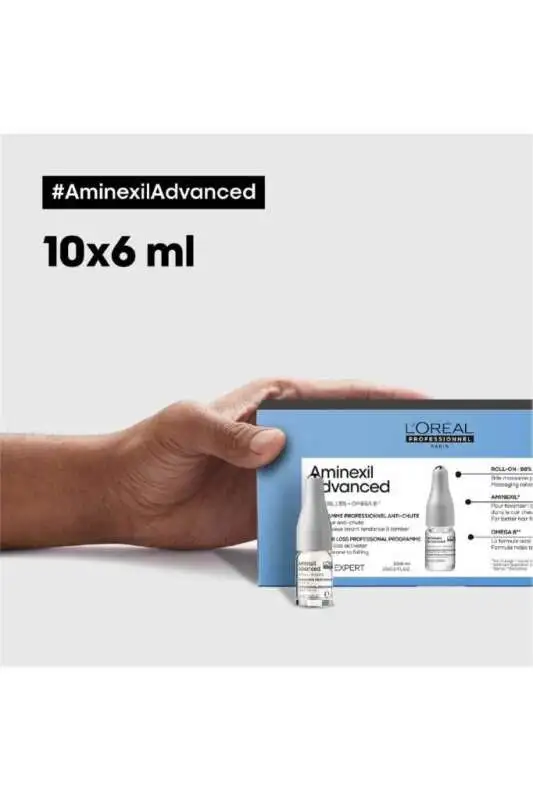 LOréal Professionnel Aminexil Advanced Saç Dökülmesine Karşı Etkili Kür 10x6 ml - Yoğun Güçlendirme & Saç Köklerini Canlandırma - 3