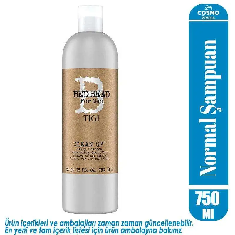 Tigi Bed Head For Men Clean Up Daily - Yağlı Saç ve Saç Derisi için Günlük Temizlik ve Ferahlık Sağlayan Erkek Şampuanı 750 ml - 2