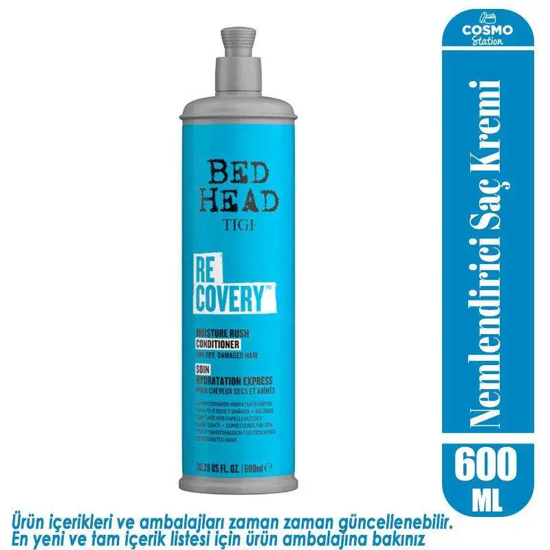 Tigi Bed Head Recovery Moisture Rush Yıpranmış Saçlar İçin Saç Kremi 600 ml - Yoğun Nemlendirici ve Onarıcı Bakım Kremi - 1