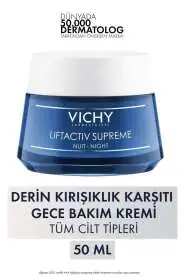 Vichy Liftactiv Supreme Kırışıklık Karşıtı ve Yenileyici Gece Kremi 50 ml - Yoğun Nemlendirici ve Cilt Sıkılaştırıcı - 1