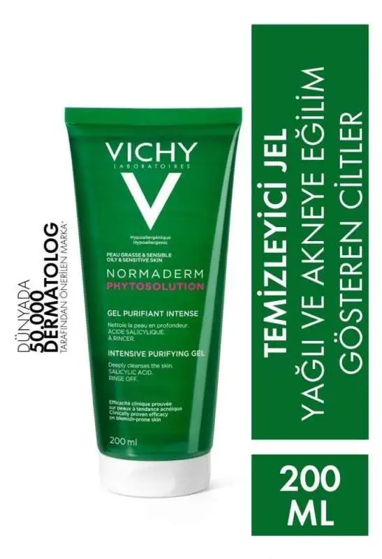 Vichy Normaderm Phytosolution Yağlı ve Hassas Ciltler için Yüz Temizleme Jeli 200 ml - 1