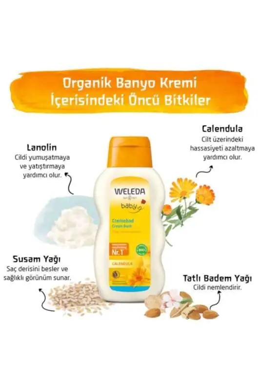 Weleda Baby Calendula Banyo Kremi 200 ml - 3