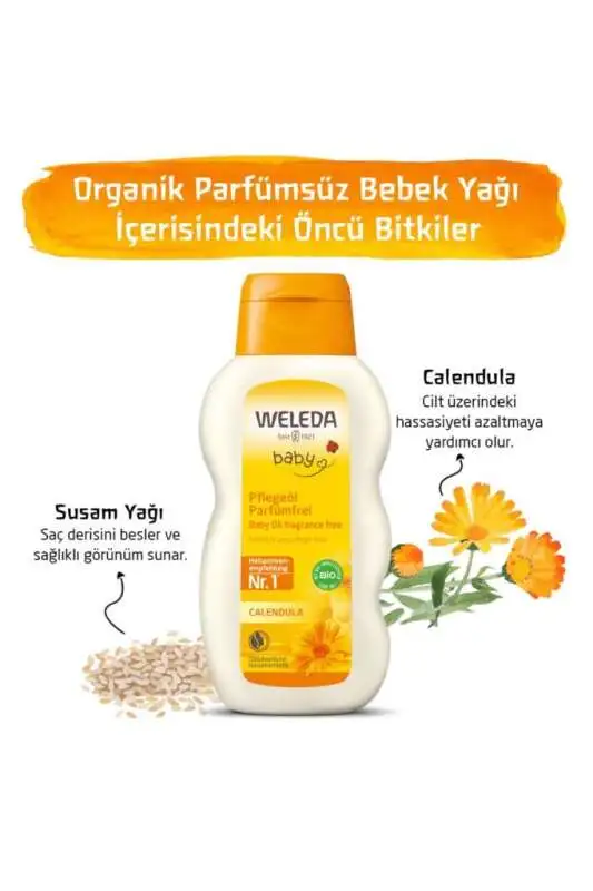 Weleda Calendula Parfümsüz Bebek Yağı 200ml | Hassas Ciltler İçin Doğal Nemlendirme - 2