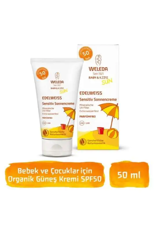 Weleda Baby and Kids Edelweiss Organik Güneş Koruyucu Krem Spf50 50 ml - 1