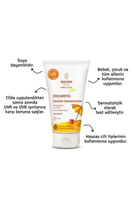 Weleda Baby and Kids Edelweiss Organik Güneş Koruyucu Krem Spf50 50 ml - 3